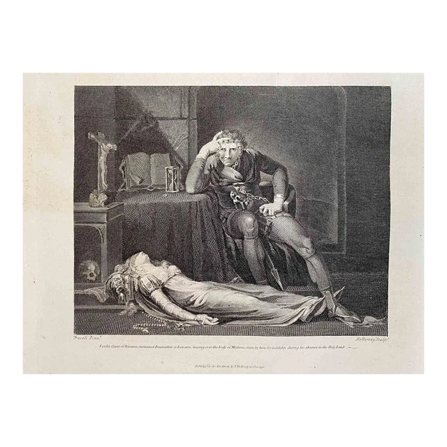 Iron Arm, Musing Over the Body of Meduna, Etching After Heinrich Fuseli, 1791 For Sale