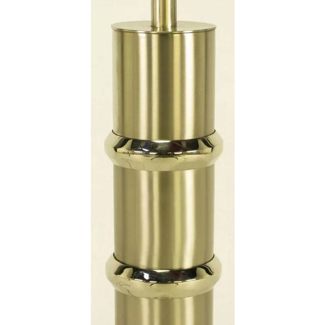 1970s Brushed Steel & Chrome Cylindrical Table Lamp For Sale - Image 5 of 5