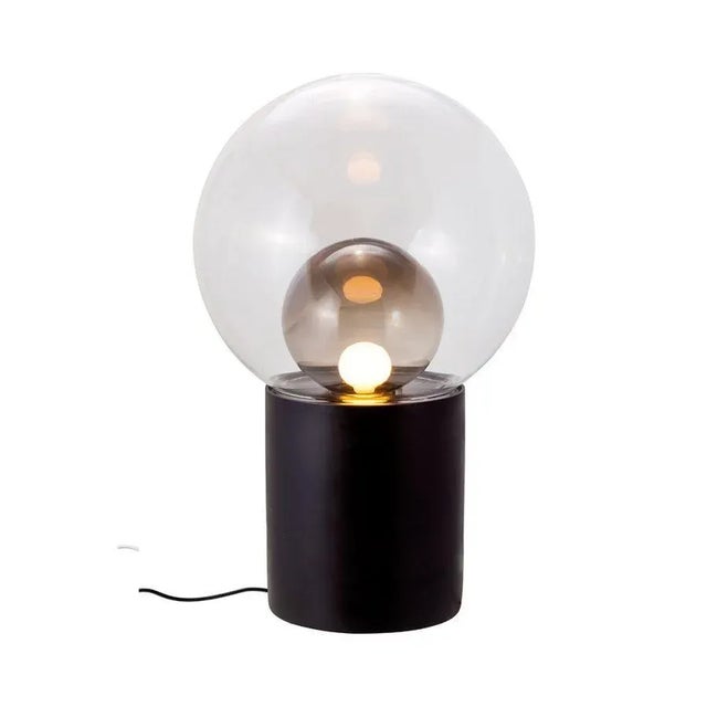 Contemporary Clear and Smoky Gray Glass Table Lamp with Black Base by Sebastian Herkner for Pulpo & Rosenthal For Sale - Image 3 of 3