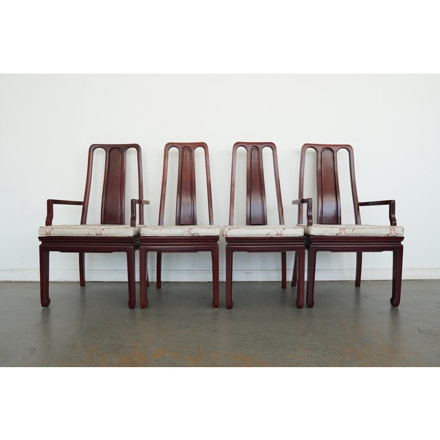Brown Vintage Chinoiserie Dining Chairs (Set of 8) For Sale - Image 8 of 17