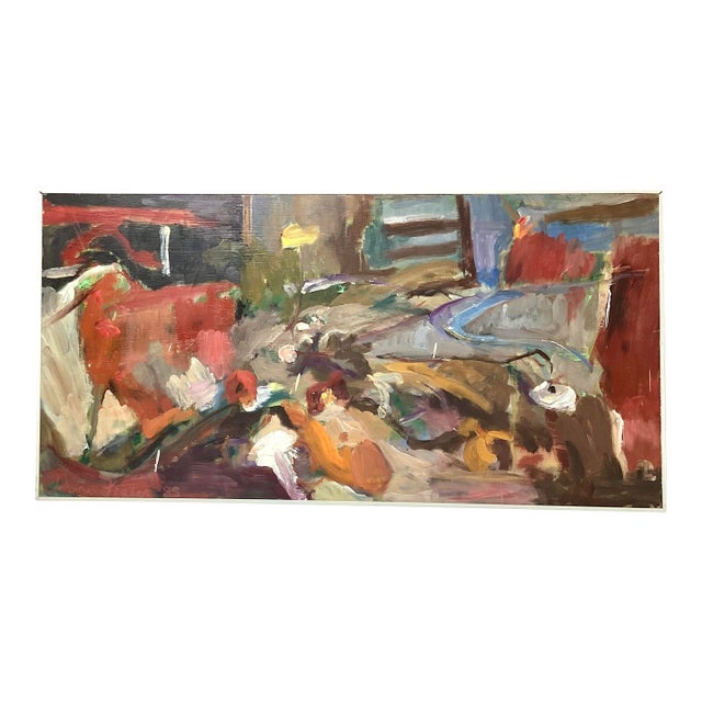 Abstract Expressionist Landscape by Elaine Frater, 1988 For Sale