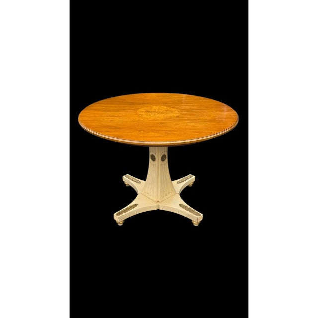 Neoclassical Mid 20th Century Henredon Furniture Breakfast Table W/1 Leaf and 4 Chairs - Set of 5 For Sale - Image 3 of 16