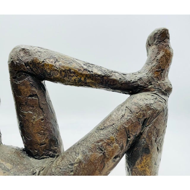 1980s Victor Salmones “By the Sea” Bronze Figurative Sculpture, Latin American Art For Sale - Image 10 of 13
