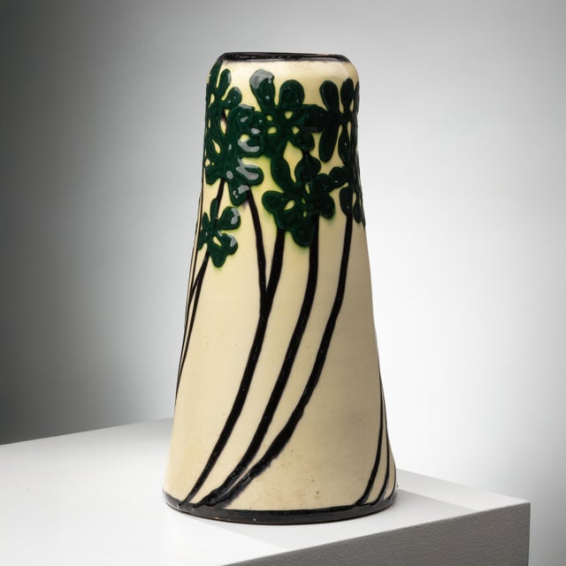 Vintage Italian Ceramic Vase with Plant Motifs, 1950s For Sale - Image 6 of 6