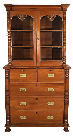 End of 19th Century Teak Showcase Dresser