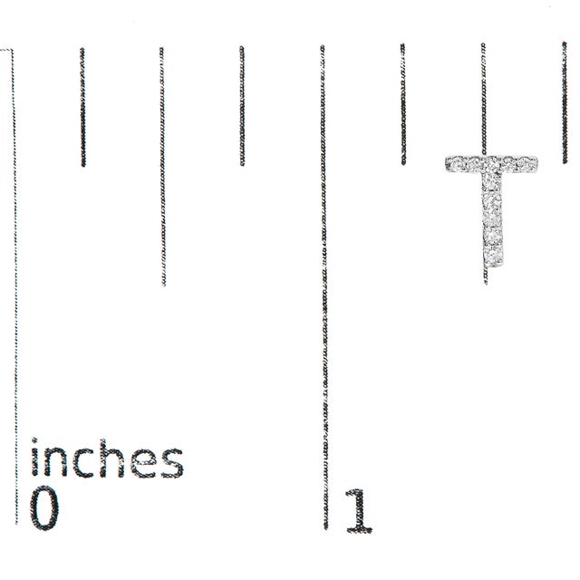 Early 21st Century 10K White Gold 1/10 Cttw Diamond 'T' Initial Stud Earring For Sale - Image 5 of 5