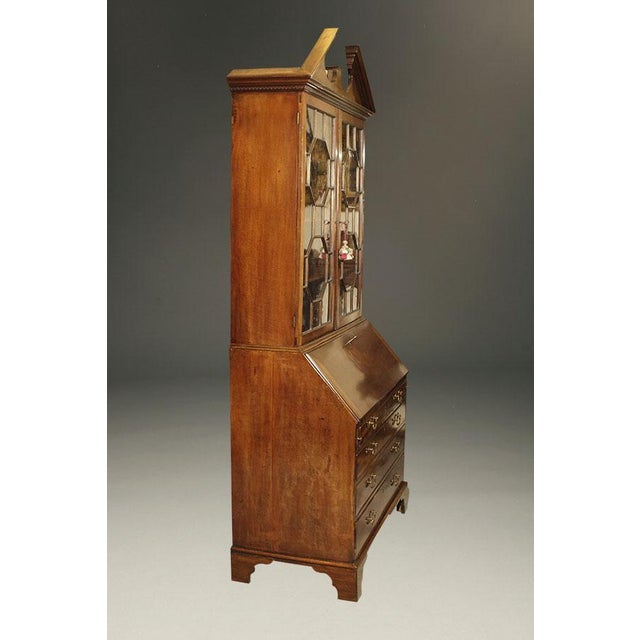 Traditional Antique English George III Mahogany Secretary Bookcase, Circa 1780 For Sale - Image 3 of 5