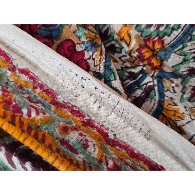 Antique Indian Export Palampore Tree of Life Panel in Hand-Block Printed Cotton, 19th Century For Sale - Image 12 of 13