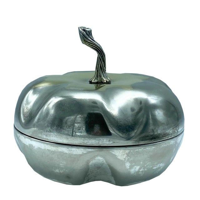 Hone Silver Plate Decorative Box Pumpkin, 1970s For Sale - Image 6 of 7
