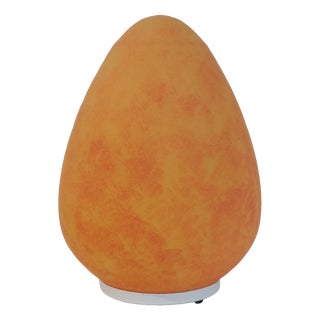 Vintage Egg Table Lamp in Opaline Glass, 1970s For Sale