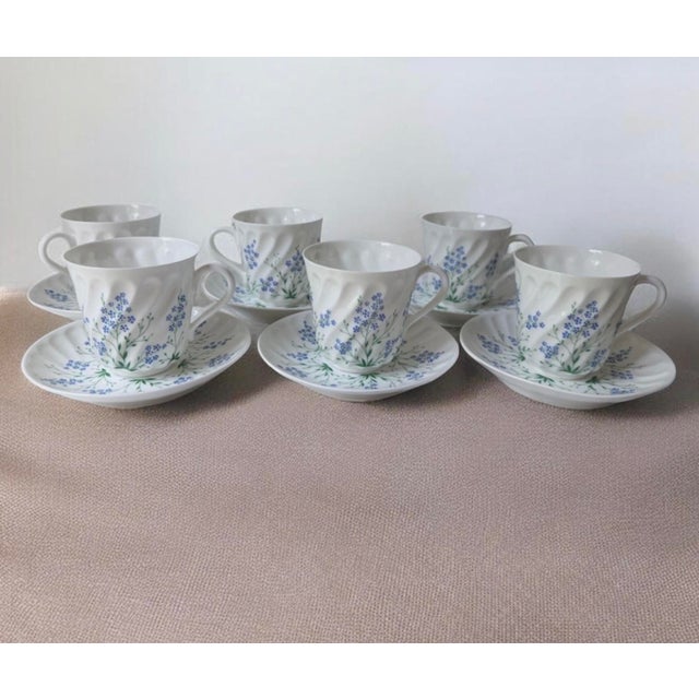 1990s Lomonosov Bone China Porcelain LFZ Coffee Tea Cup Saucer Set of 6 For Sale - Image 13 of 13