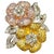 4 Ct Natural Fancy Color Diamond Flower Pin/ Brooch in 18 Kt Multi Color Gold For Sale - Image 4 of 8