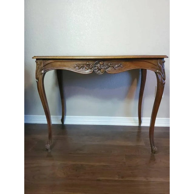 French Perfection! An elegant antique Victorian Louis XV style walnut parlor table with beautifully aged patina....