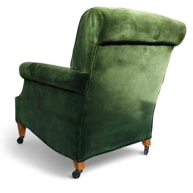 Early 20th Century British Green Mohair Club Chair For Sale In New York - Image 6 of 7