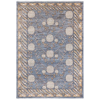 Traditional-Style Samarkand Floral Ivory Rug "Oriflora" by Doris Leslie Blau For Sale