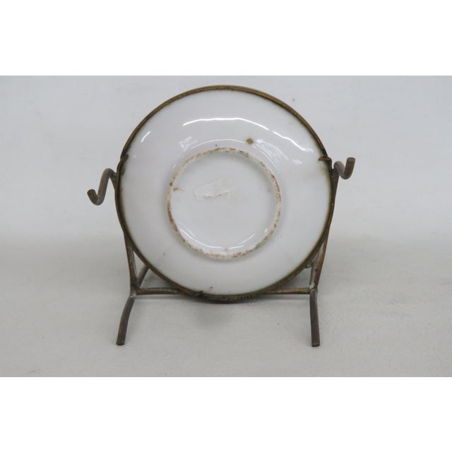 Victorian Brass and Porcelain Miniature Chair Mirrored Pocket Watch Holder 5052b For Sale - Image 9 of 18