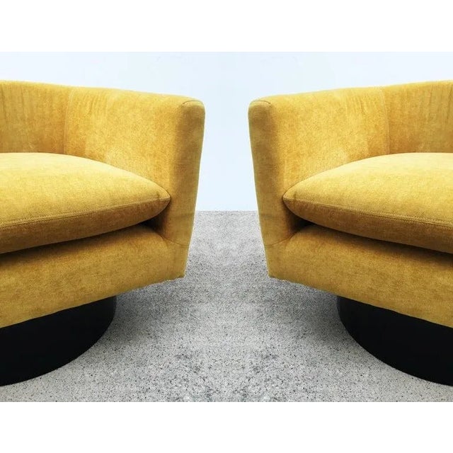 Milo Baughman Barrel Back Swivel Chairs - A Pair For Sale In Dallas - Image 6 of 10