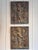 Pair of 19th century carved wood relief panels depicting winged cherubic figures in high relief with classical motifs...