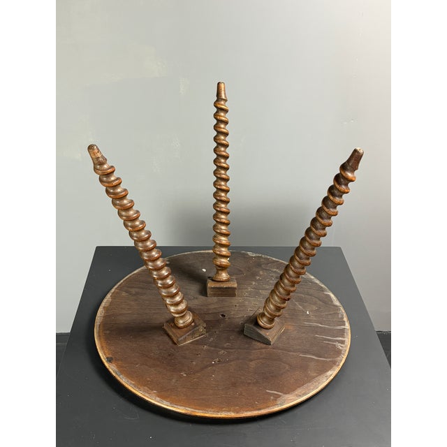 Mid-Century Modern French Wood Turned Barley Twist Side Table with Cork Screw Legs, 1950s For Sale - Image 17 of 18