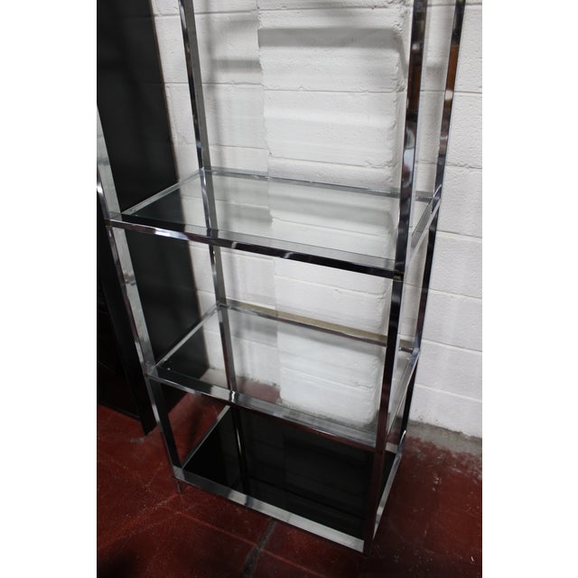 Metal Milo Baughman for D.I.A. Chrome & Glass Arch Top Shelving Unit For Sale - Image 7 of 12