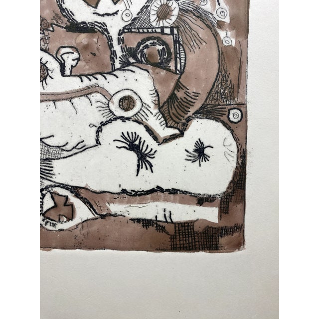 Abstract Ron Yrabedra Abstract Hand Colored Etching For Sale - Image 3 of 5