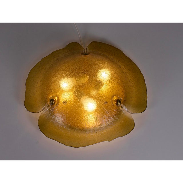 Amber Murano Glass Ceiling Light, 1970s For Sale - Image 4 of 12