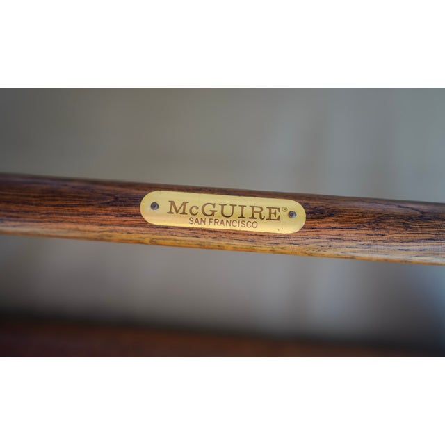 Brown 1960s McGuire Directors X-Chair Pair For Sale - Image 8 of 9