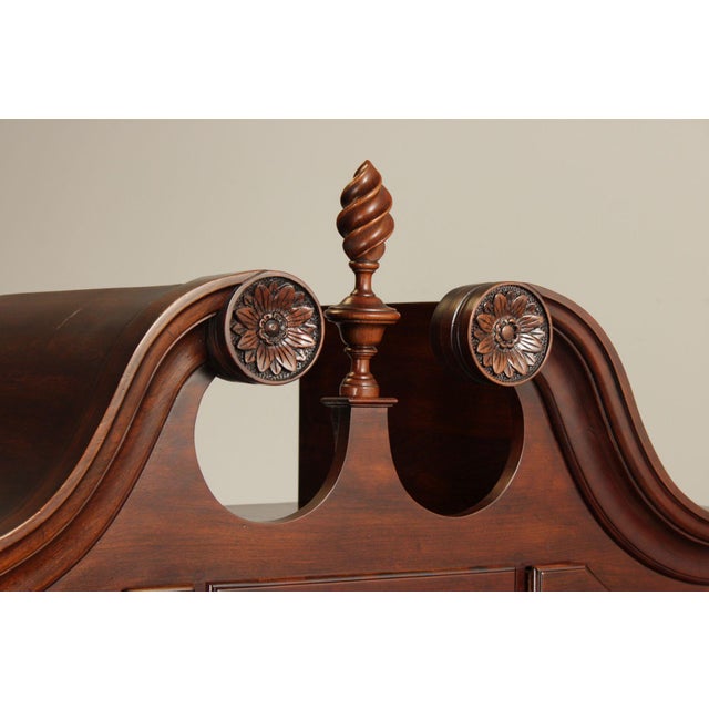 Brown Statton Chippendale Style Cherry Chest on Chest For Sale - Image 8 of 12