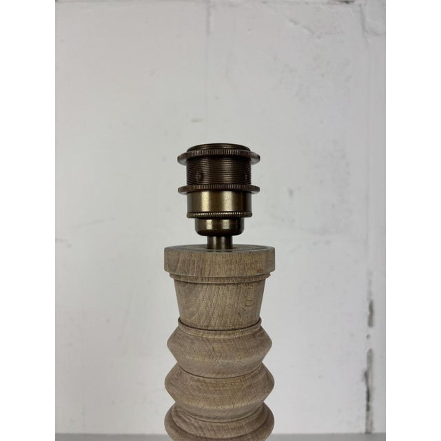 Charles Dudouyt Mid-Century Modern French Brutalist Wood Turned Table Lamp by Charles Dudouyt, 1950s For Sale - Image 4 of 16