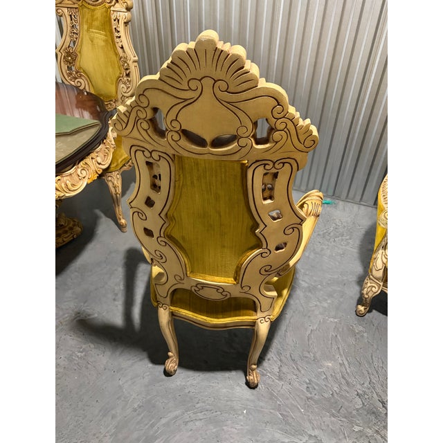 Late-20th-Century Italian Baroque/Rococo Revival Dining Room Table With 6 Chairs For Sale - Image 12 of 12
