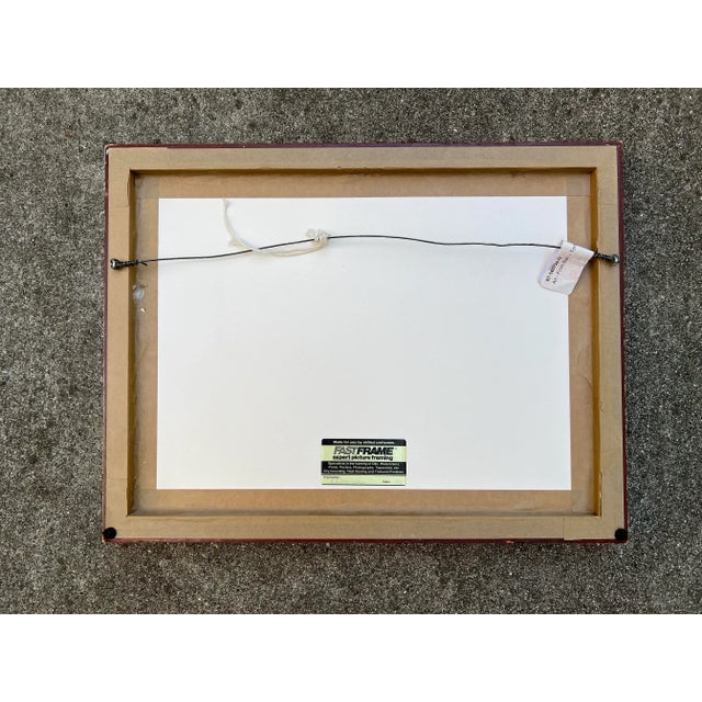 Late 20th Century Reclining Woman Tempera Painting, Framed For Sale - Image 4 of 5