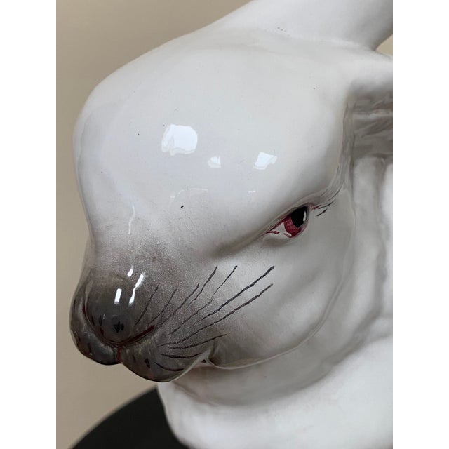 Contemporary Italian Ceramic Rabbit Figurine Sculpture For Sale - Image 15 of 18