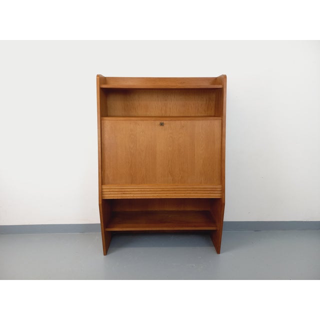 Vintage Oak Bookcase with Secretary, 1960s For Sale - Image 11 of 18