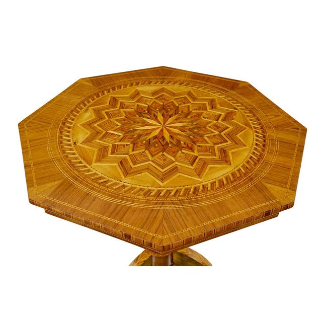 Antique Italian Inlaid Walnut Sorrento Table, 1890 For Sale - Image 9 of 11