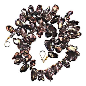 Walnut-Maroon Color Keshi Pearl Necklace June Birthstone