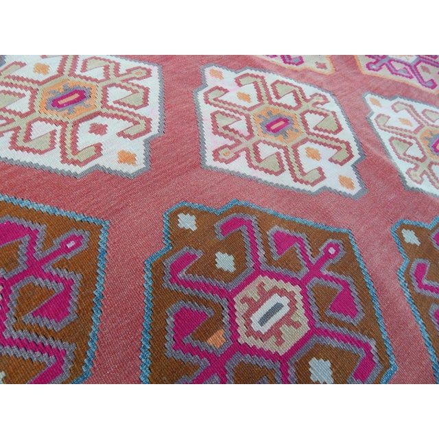 Red Vintage Anatolian Turkish Kilim Rug 5′1″ × 9′8″ For Sale - Image 8 of 12
