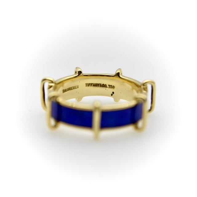 Vintage Tiffany & Co. By Schlumberger 18k Gold Enamel Ring, Size 7 For Sale - Image 10 of 11