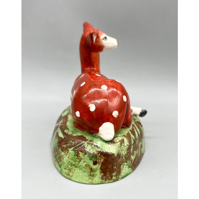 Antique Staffordshire Recumbent Deer Figurine — 1820s Mold, Possibly Earlier Example — English Country / Cottagecore For Sale In Houston - Image 6 of 9