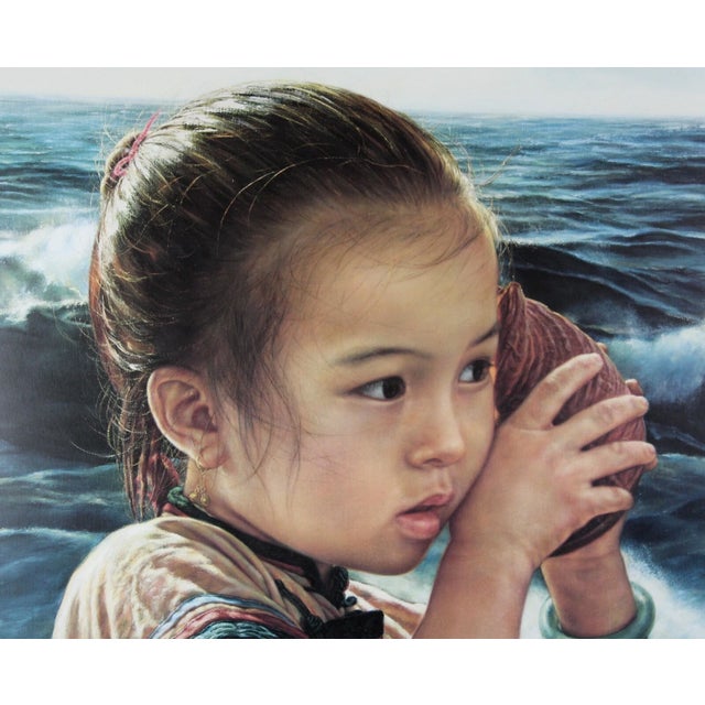 Wood 1990s Wai Ming "Sea Sounds" Signed & Numbered Lithograph Print W Coa For Sale - Image 7 of 12