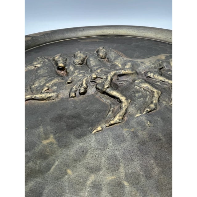 Large Antique Copper Plate with Horse Relief, 1890s For Sale - Image 3 of 13