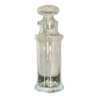 Vintage Mid Century Modern Per Lutken for Holmegaard Clear Glass Carafe or Spirits Bottle For Sale