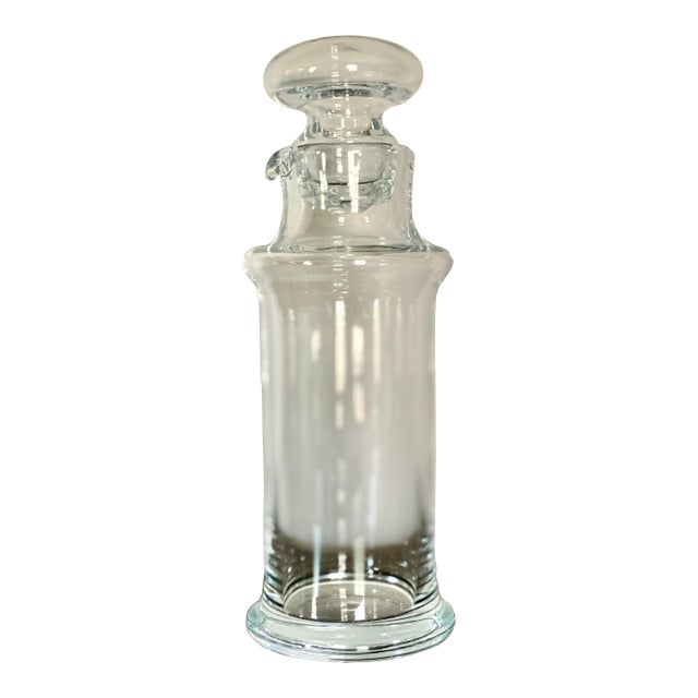Vintage Mid Century Modern Per Lutken for Holmegaard Clear Glass Carafe or Spirits Bottle For Sale