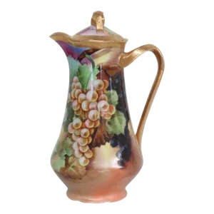 Ginori Italy Hand Painted Grape Design Coffee Tea Chocolate Pot Pitcher