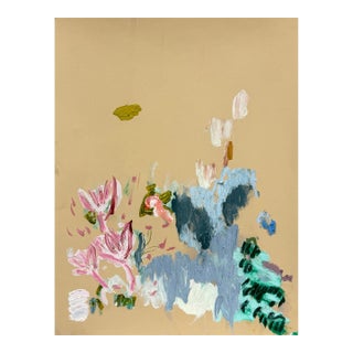 Ak Hardeman- Original Abstract Painting on Paper— “ Tulips, and Snow With Ice Castles” For Sale