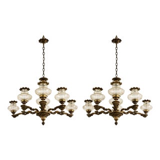 Glass Ceiling Lamps, Set of 2 For Sale