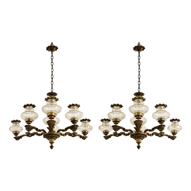 Glass Ceiling Lamps, Set of 2 For Sale