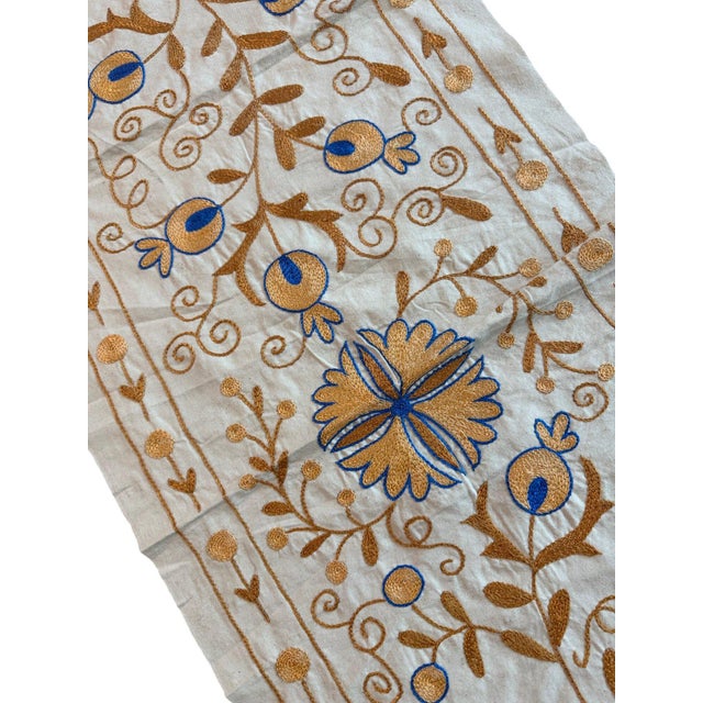 Floral Suzani Wall Hanging, Gold Medallion For Sale In New York - Image 6 of 6