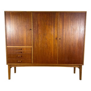 Tall Mid-Century Modern Scandinavian Teak Sideboard, 1960s For Sale