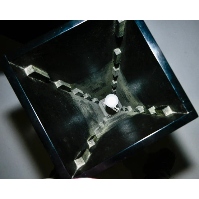 Ebonised Beechwood Pedestal Display Stand With Glass Top - a Pair For Sale - Image 9 of 13