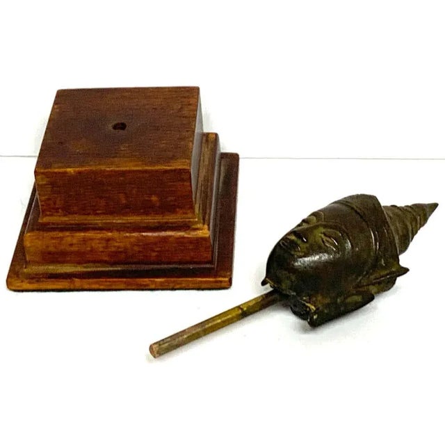 Metal Mid 20th Century Miniature Bronze Thai Buddha Head - a Pair For Sale - Image 7 of 13